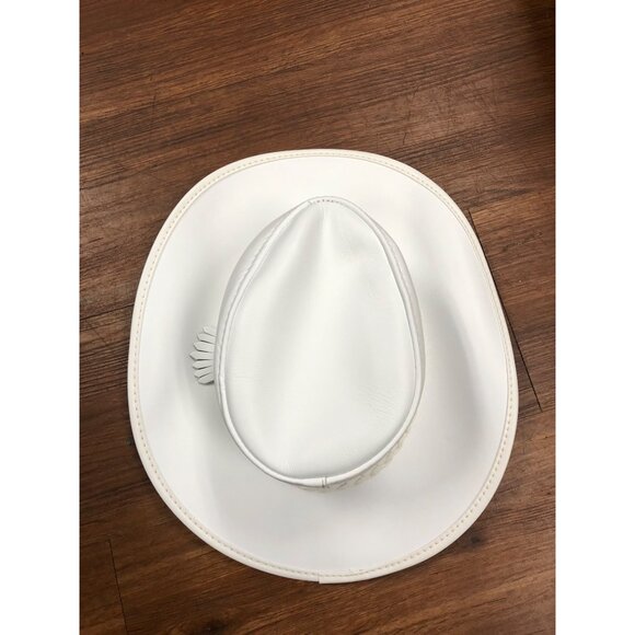 American Hat Makers Women’s White Leather Cowgirl Hat - Size Small main image 5